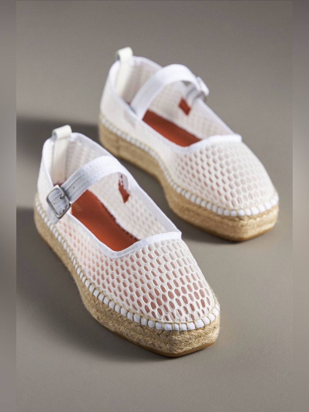 NWT Anthropologie Maeve Espadrille Mary Jane Flats Sz US 6-6.5/UK 37